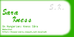 sara kness business card